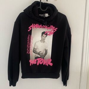 SHAWN MENDES black & Pink The Tour Graphic Hoodie Size Medium Black